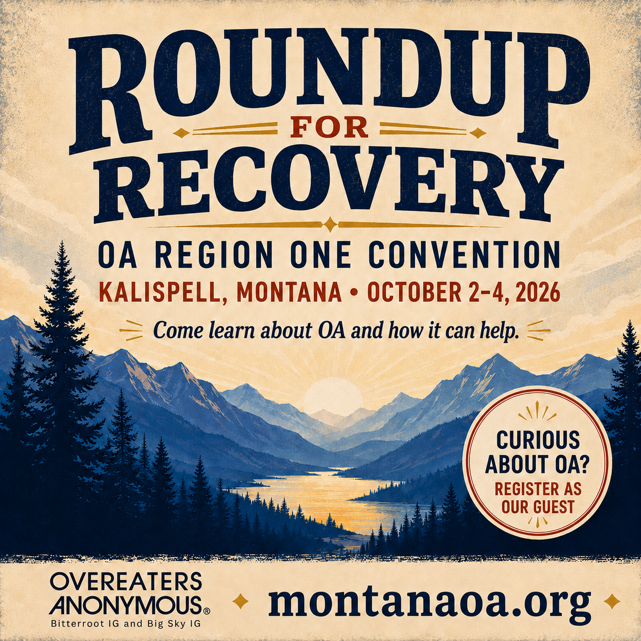 Roundup for Recovery — OA Region One Convention, Kalispell, Montana, October 2–4, 2026